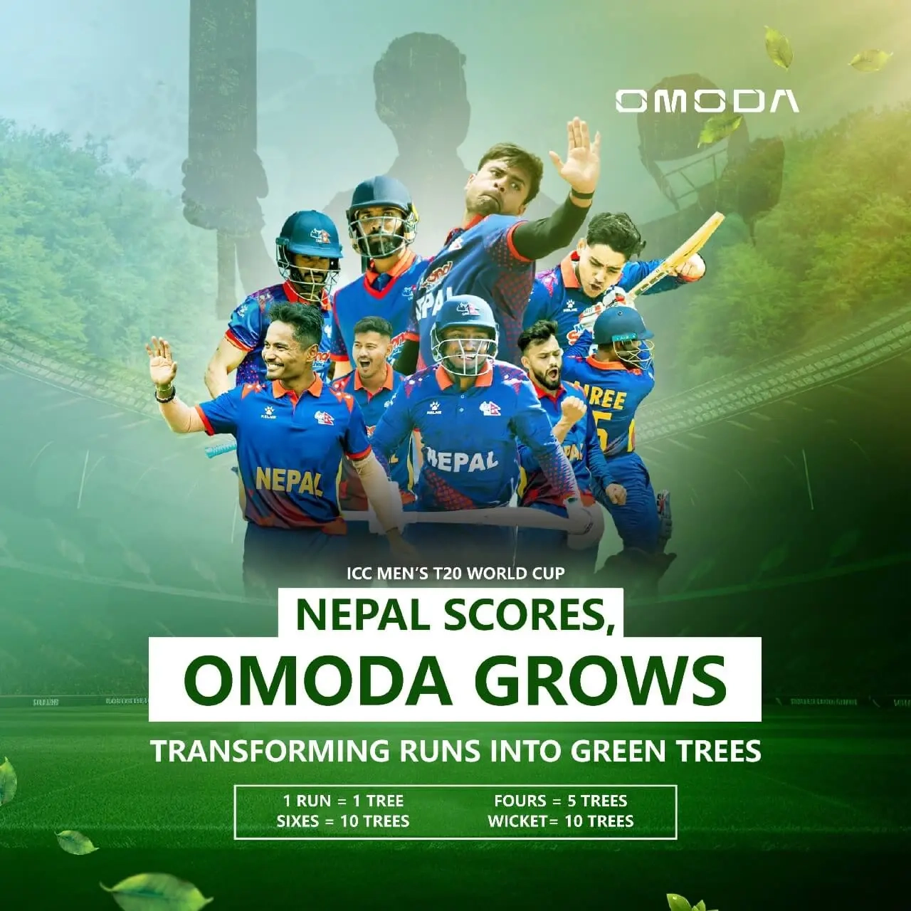 Nepal scores, OMODA grows: A World Cup initiative to transform runs into green trees